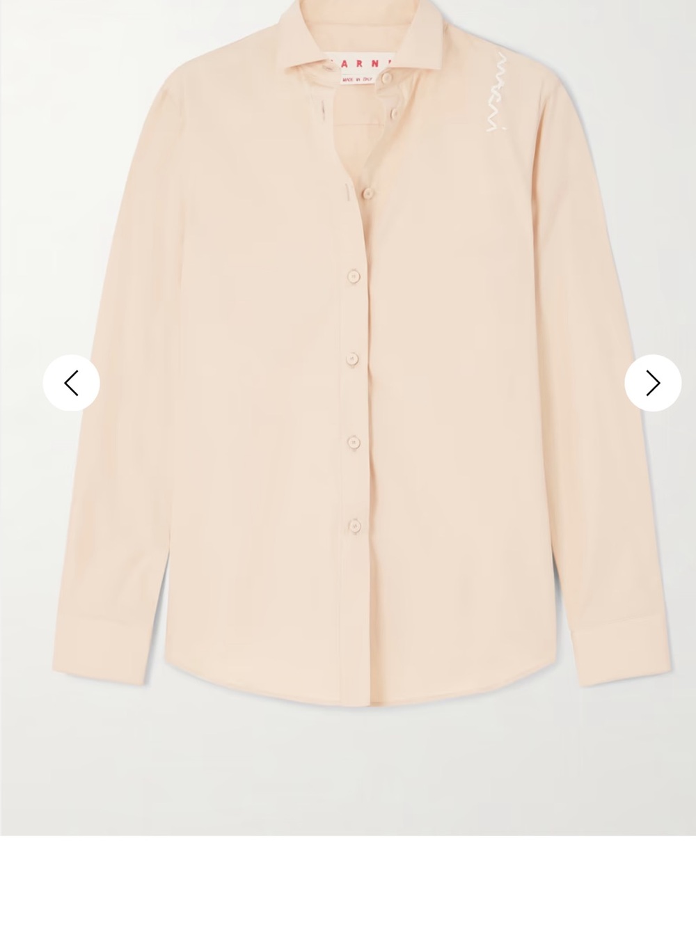Marni Women Embroidered organic cotton-poplin shirt IT36 NWT
